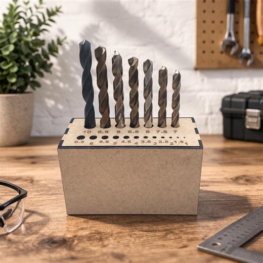 Laser Cut Drill Bit Holder SVG 1-10mm Organizer Workshop Storage Digital File - Etsy
