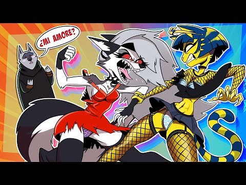 Loona & Ankha FIGHT For Death Wolf's Love (Helluva Boss Comic Dub)