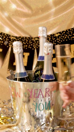 Sharpie on Instagram: "🍾 It's time to pop the bubbly!🥂But first, let’s deck out the bottles, glasses, ice buckets, and more with Sharpie Creative Markers. Step into the New Year with DIY style that’s bold, personal, and unforgettable!"