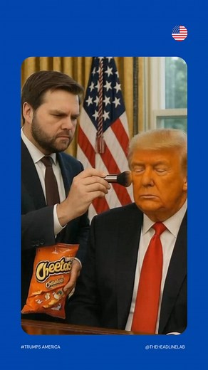 Cheeto MakeupThe shade is “Authoritarian Orange.”Vance touches up Trump’s glow using Cheetos and broken promises. It’s a bold, tangy look for a democracy in decline.#TrumpsAmerica | The Headline Lab