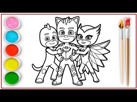 PJ Masks Catboy Gekko & Owlette Coloring Page | How to Draw and Color PJ Masks Power Heroes