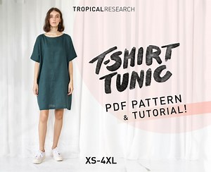 T-shirt Tunic Sewing Pattern: Oversized Linen Dress, Boxy Top (XS-4XL) (PDF Pattern) - Etsy