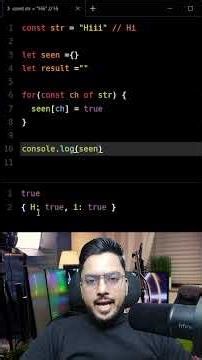 JavaScript Interview: Find Unique Characters in a String || #javascriptinterview #jsinterview