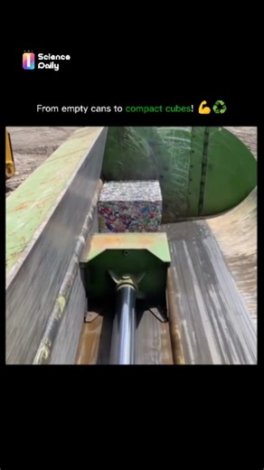 Tech | Science | Ai on Instagram: "Have you ever seen how thousands of aluminum cans are compacted in seconds? 😳♻️ Powerful hydraulic and mechanical compactors crush the cans with tons of pressure, turning them into small dense blocks. These compressed blocks are later melted and recycled to make new cans and metal products — saving energy and reducing waste. 🌍⚙️ It’s simple, fast, and super satisfying to watch! 🔥 #RecyclingProcess #CanCrusher #IndustrialMachine #AluminumRecycling #Engineerin