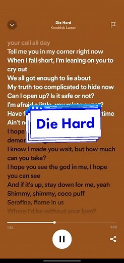 Shimmy shimmy cocopufff ✨️✨️✨️ Die Hard by Kendrick Lamar #kendricklamar #lyrics_songs #fyp #fyppage #spotify #spotifylyrics #fypシ