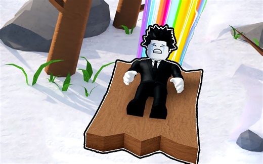 开局只有一块烂木板能否成功滑下了雪山？ROBLOX雪橇模拟器