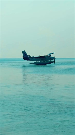 Aesthetic Seaplane Landing in the Maldives