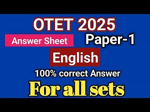 OTET 2025 Answer sheet English (Paper-1)/ 100% Correct Answer // cheque yourself