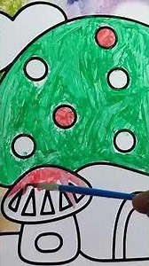 Coloring a Cute Mushroom House 🍄🎨 #art #mushroom#house #coloring#viral#shorts