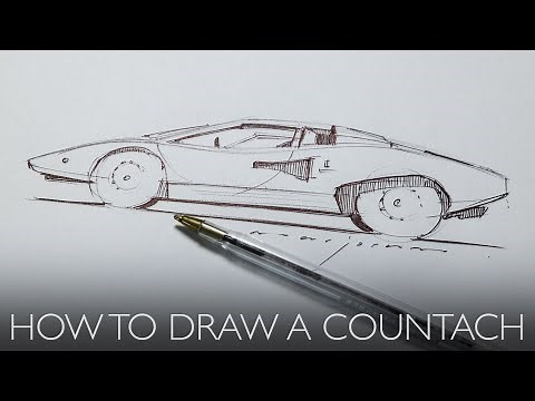 How to draw the amazing Lamborghini Countach - step by step instructions.