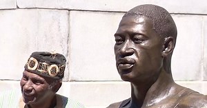 Massive Bronze George Floyd Statue Unveiled At Newark, N.J. City Hall