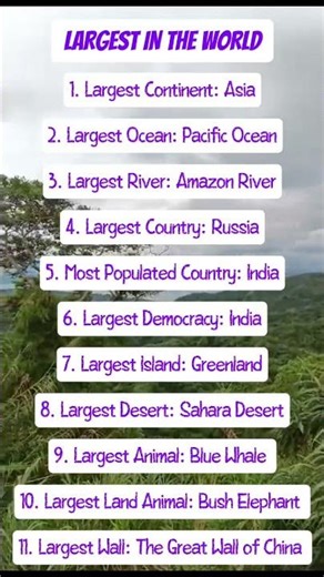 Largest in the World — Amazing World Facts You Should Know! 🌎