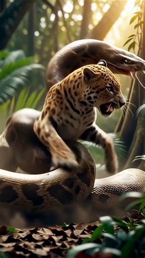 Leopard vs Giant Python: The Ultimate Survival Showdown! #shorts
