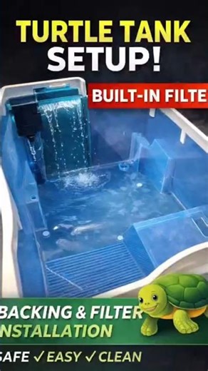 Turtle Tank Setup with Built-in Filter 🐢 | Safe & Easy Installation