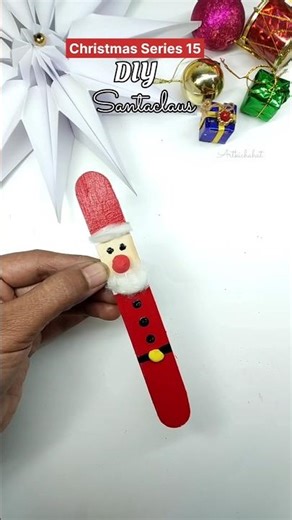 Christmas Craft / popsicle stick santaclaus 🎅 #shorts #christmas #santaclaus