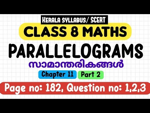 Class 8 maths chapter 11 parallelograms page 182 question 1 2 3 kerala syllabus scert part 2
