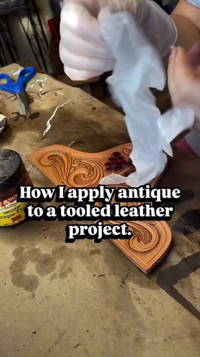 Leather Dye and Antique steps 1. Make sure your project has dried...