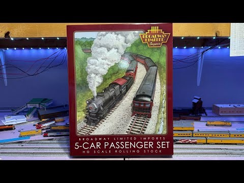 Layout #4, video #34, Showing the new PRR Heavyweight Passenger Cars from BLI