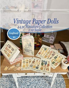 Vintage 14 Piece Miniature Paper Dolls Collection for Your Dollhouse. Paper Dolls, Book & Box. Instant Download Printable 1:12 Scale - Etsy