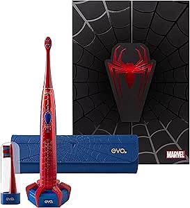 evo SPM-1 Spider-Man Rechargeable Sonic Toothbrush, Marvel Electric Toothbrush for Adults, Marvel Gifts, Soft Toothbrushes for Adults, Collector's Edition