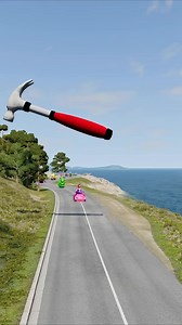 BeamNG.Drive: Crazy Cars vs. Claw Hammer! | Funny Crash Test