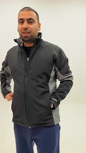25K views · 66 reactions | Using our own comfort fit pattern to mimic your body and movement our Axinite Granite Soft-Shell jacket expands and contracts as you move. Keep it long to let air flow around you or use the draw cord to trap warmth in as a bomber style wind breaker. It has 2 large front pockets with zips plus an inner security pocket. Made with a 100% Polyester outer & 100% Polyester Taffeta lining. | Umar Qamar | Facebook