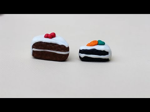 Polymer CLAY Tutorial How To Make SLICE CAKE | Clay DIY