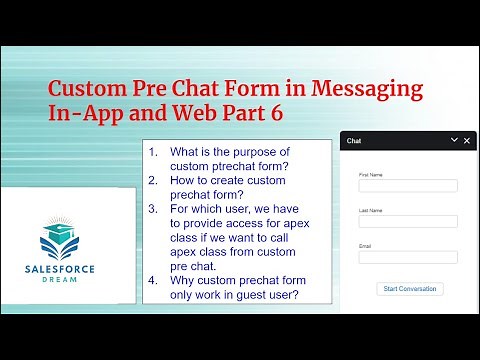 Custom Pre Chat Form in Messaging In-App and Web Series 6