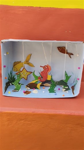 3d Aquarium model making #shorts #model #biologyclass12model #aquariummodelmaking #exsituaquarium