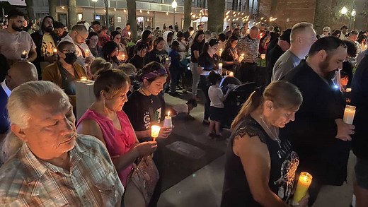 'We're all shattered': Loved ones, community hold vigil for slain Merced County family
