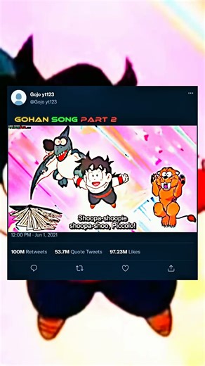 Gohan sang a song part 2 #anime #trending #dragonball #gohan #foryou #gojoyt123