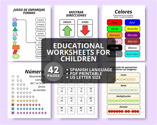 Spanish Colors and Numbers Printable for Kids | 2026 Preschool Learning PDF (42 Pages) - Etsy