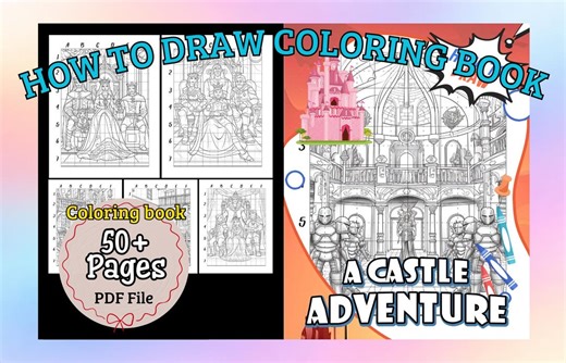 Castle Adventure How to Draw Coloring Book: Kids Creativity Boost (PDF Download) - Etsy