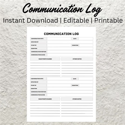 Communication Log Template Printable Call Log Phone Call Tracker Parent Communication Log Teacher Communication Notes Conversation Record - Etsy