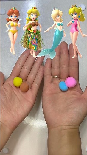 🌴 Beach Color Mix Battle! Daisy, Peach & Rosalina – Summer Princess Challenge! 👑 #cute #supermario