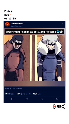 Orochimaru Revived 1st Hokage and 2nd Hokage 💀😯 #naruto #orochimaru #tobirama #hashirama #yt #shorts