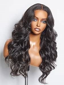 LUVME HAIR 5X5 Loose Body Wave Glueless Human Hair Wig Pre Cut Lace Front Wig Pre Plucked Ready to Go Black Wig For Women (12 Inch & Precut Lace)