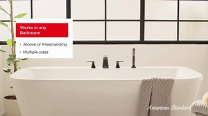 American Standard Aspirations 60 in. W. x 72 in. H x 32 in. D 4-Piece Glue Up Alcove Tub Surround in White Stacked Tile 2952BWT32.020