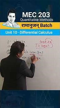 MEC 203 Quantitative Methods Differential Calculus Functions of One variable | MEC 203 Online Class