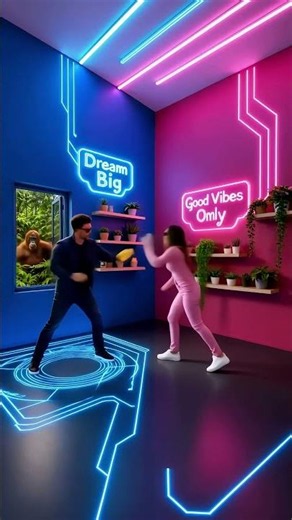 Empty Room to Futuristic Neon Bedroom Timelapse