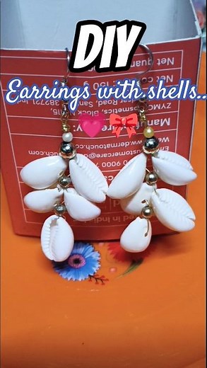 Earrings with shells...💗🎀 #love #earrings #earringsdesign #shells #earringstutorials #cute #craftee