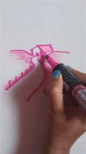 Drawing,using only one colour #pink #art #monochrome #shorts