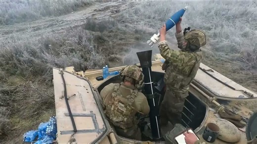 120 mm Mounted Mortar Teams Engage Targets