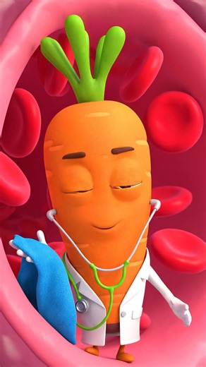 Meet Dr. Carrot 🥕 | The Tiny Doctor Inside Your Blood Meet Dr. Carrot 🥕 — the tiny doctor working inside your blood vessels. This cinematic animation shows how carrot supports healthy blood sugar, improves circulation with antioxidants, and supports clean blood flow and healthier arteries. Simple vegetable. Powerful protection. Watch till the end ✨ #DrCarrot #CarrotBenefits #HealthyBlood #CleanBloodFlow #HealthyArteries