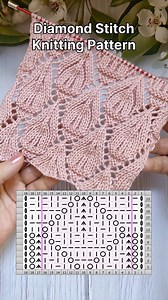 How to knit Diamond Pattern: https://knit-charts.com/knitting-stitch-patterns/item/diamond-stitch-knitting-pattern-121.html #knitting #knit #stricken #tejido #knittingpatterns #tricot | Free Knitting Patterns