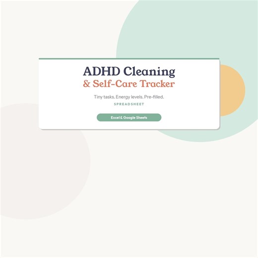 ADHS Putzplan & Self-Care Tracker Tabelle | Excel und Google Sheets