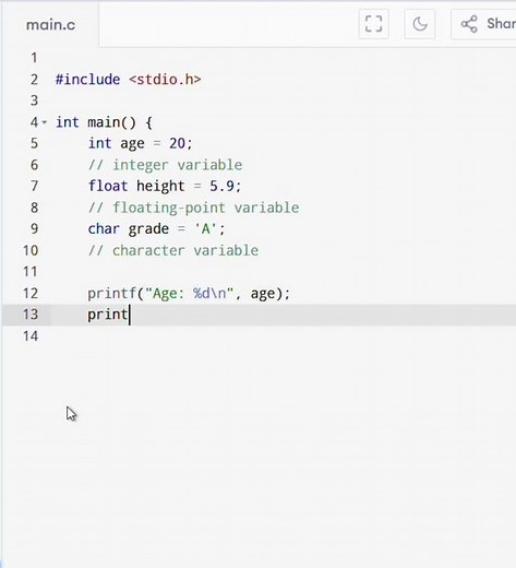 Variables in C Language | Variable Program Code Run | C Programming in Hindi #code #cprogramming