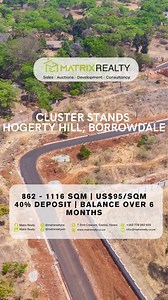 Still thinking about it? This might be your sign! The Hogerty Hill Cluster Stands are almost sold out — and only 7 premium stands remain in this secure, gated Borrowdale development. 📍 Hogerty Hill, Borrowdale 800–1116sqm From USD $76,000 Flexible terms: 40% deposit | Balance over 6 months Why buyers are moving fast: ✔ Fully serviced (tarred roads, sewer, borehole water & ZESA) ✔ Secure gated community with approved architectural designs ✔ Prime location in one of Harare’s most sought-after sub