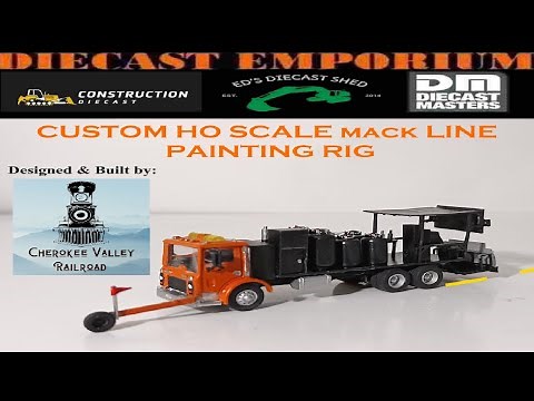 Custom HO Scale 1:87 DOT Highway Department Mack MR Line Painting Truck by Cherokee Valley Railroad