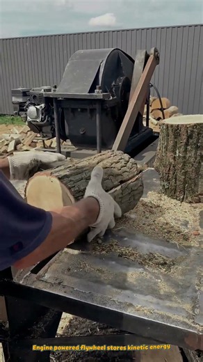 High-Speed Kinetic Flywheel Mechanical Log Splitter